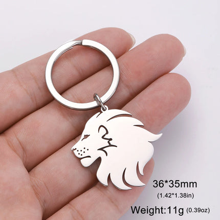 Dawapara Sleutelhanger Leeuwenkop | Tribal Animal Totem | RVS Leeuw Koning Dierenhanger | Tas & Sleutel Accessoire | Unisex Cadeau