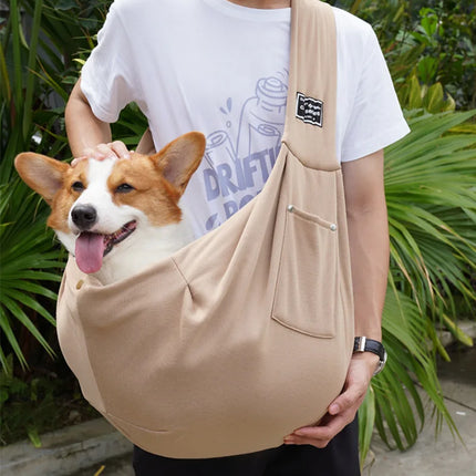 Comfortabele Outdoor Draagzak voor Kleine Huisdieren | Geschikt voor Chihuahua, Yorkie, Pommeren | Voorzien van Handige Opslagzak | Polyester met Enkele Schouderriem