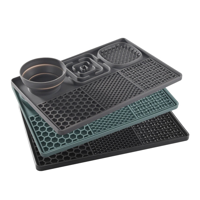 Siliconen Likmat voor Honden | BPA-Vrij | Vertraagt Eettempo & Stimuleert Likken | Geschikt voor Voer & Water | Ideaal Voor Bad en Vloer Usage