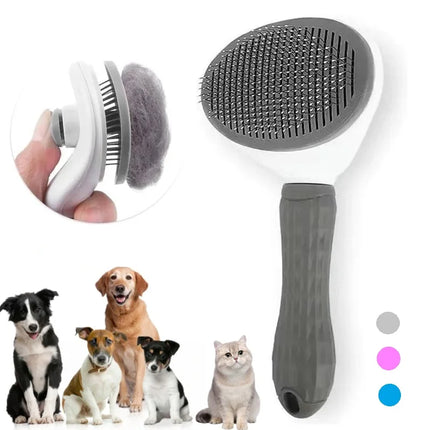 FurAway Zelfreinigende Borstel voor Efficiënte Vachtverzorging | Geschikt voor Katten en Honden | Eenvoudige Reiniging met Één Druk op de Knop