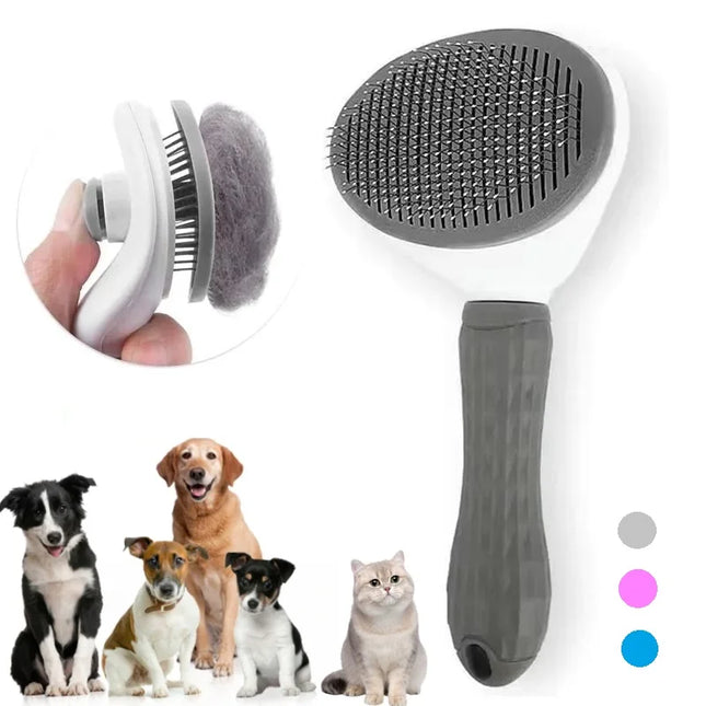 FurAway Zelfreinigende Borstel voor Efficiënte Vachtverzorging | Geschikt voor Katten en Honden | Eenvoudige Reiniging met Één Druk op de Knop