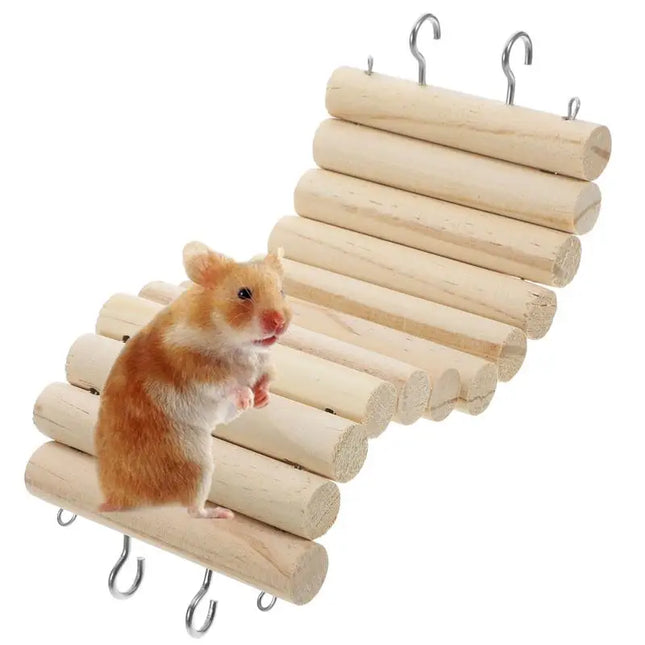 Houten Hamsterspeeltje Kooiladder | Klimladder voor Hamster en Cavia | Kleine Dieren Speelplaats | Bijtbestendig en Duurzaam | Reptielen Speelgoed | Perfecte Huisdieren Accessoires