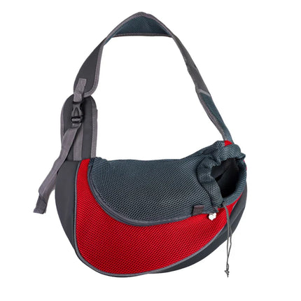 Ademende Schouderdraagtas voor Kleine Huisdieren | Mesh & Sponsvoering | Verstelbare Crossbody Riem | Geschikt voor Honden, Katten tot 6 kg | Beschikbaar in Meerdere Kleuren