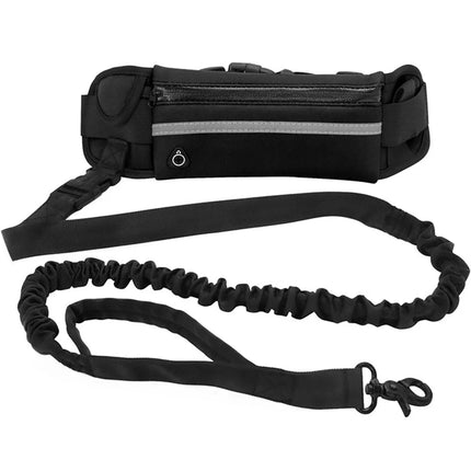 Verstelbare Handsfree Hondenriem met Heuptas | Flexibel en Comfortabel voor Hardlopen en Wandelen | Reflecterende Veiligheidsdetails