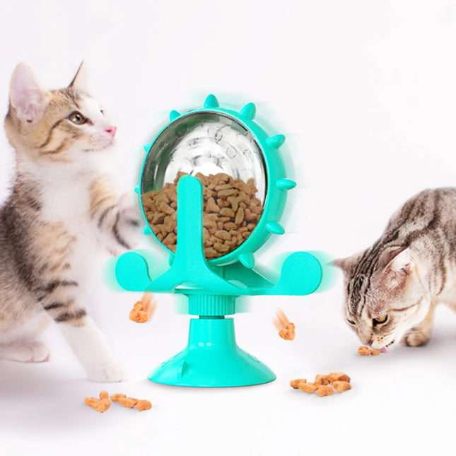 SmartSnack Reuzenrad Traktatie Dispenser voor Katten en Kleine Honden | Interactief & Multifunctioneel Vermaak | Versterkt Intelligentie & Voorkomt Schrokken | Sterke Zuignap voor Stabiele Bevestiging