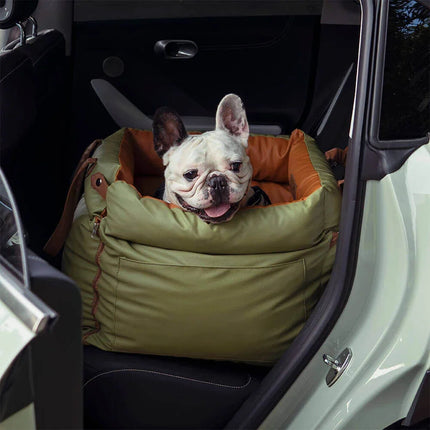 VOFORD Luxury Pet Car Seat | Faux Leather | Waterproof & Antibacterial | Comfortable & Safe | Portable | Ideal for Dogs & Cats | Includes Leash | Spacious Storage | Hand Washable