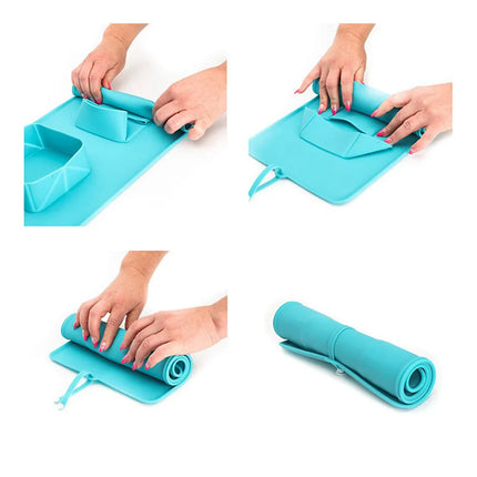 Opvouwbare Siliconen Reisbak voor Honden en Katten | Inclusief Aparte Vakken voor Voer en Water | Antislip Bodem | BPA-vrij