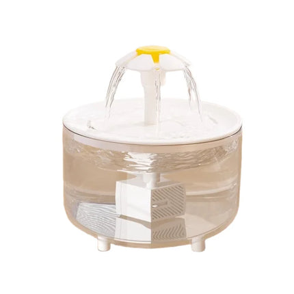 Automatische waterfontein voor huisdieren | Stille circulatie | Met waterfilter | Transparant bloemen deksel | 1 liter capaciteit | Voor katten en kleine honden