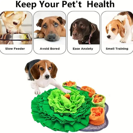 Wasbare Interactieve Fleece Snuffelmat voor Honden | Mentale Stimulatie en Voedingsplezier | Hoogwaardige Materialen | Eenvoudig Te Reinigen | Geschikt Voor Diverse Rassen | 43cm