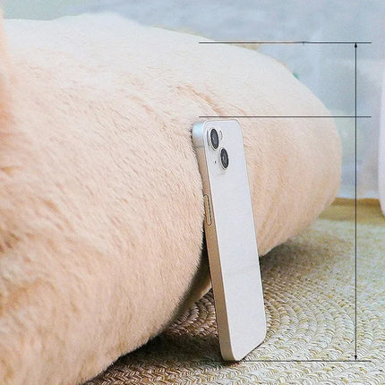 Pawstrip Luxe Katten Sofa | Pluche Warme Nest | Ademend Anti-Slip Huisdierbed | Compact Comfort | Voor Kleine en Middelgrote Katten Honden | Zachte Rugleuning | Verkrijgbaar in Kaki, Roze, Geel, Beige