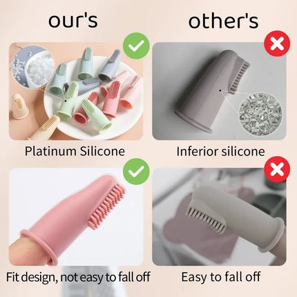 SoftClean Ultra-Zachte Siliconen Vingerhoes | Veilig en Effectief Tandverzorging Accessoire voor Honden en Katten | Beschermt Tandvlees, Verwijdert Plak