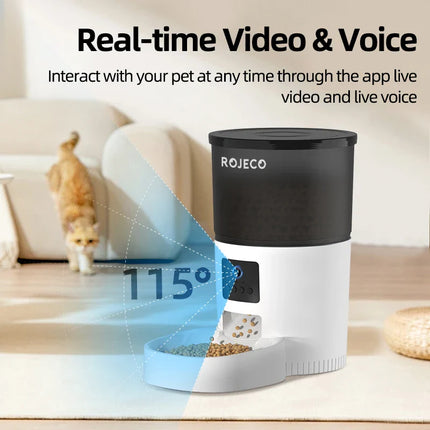 Slimme Voerautomaat met HD-Camera en Voice Recorder voor Katten & Honden | Instelbare Voedingsschema's & Live Video via App