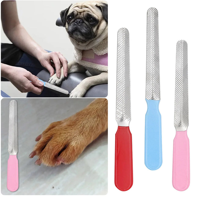 Roestvrijstalen Klauwverzorgingstool voor Huisdieren | Driekleurig Vijlsysteem voor Veilige Nagelverzorging | Geschikt voor Katten en Honden van Alle Groottes