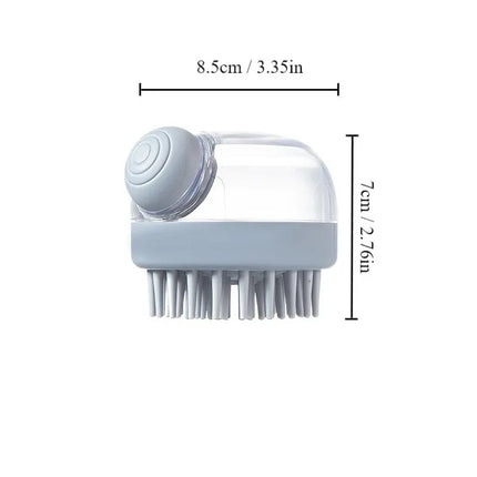 ScrubBuddy | Zachte Siliconen Verzorgingsborstel met Shampoo Dispenser voor Huisdieren | Massagefunctie | Compact Design