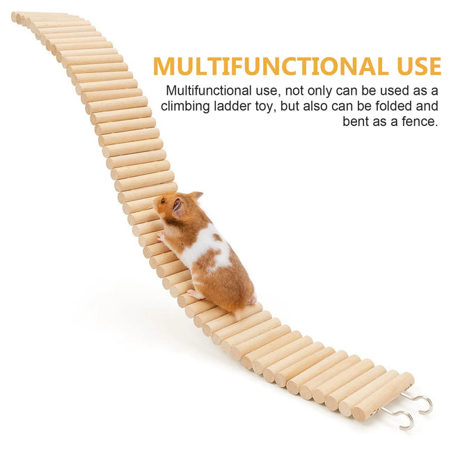Houten Hamsterspeeltje Kooiladder | Klimladder voor Hamster en Cavia | Kleine Dieren Speelplaats | Bijtbestendig en Duurzaam | Reptielen Speelgoed | Perfecte Huisdieren Accessoires