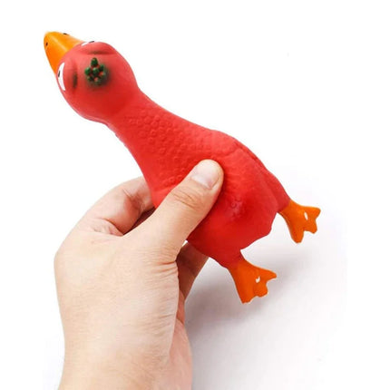 Piepend Speelgoed Kip voor Honden | Natuurlijke Latex | Veilig en Duurzaam | 16,8cm | Ideale Maat voor Kleine Rassen | Speelgoed om Verveling te Verminderen | Bevordert Bindingsmomenten | Mentale Stimulatie