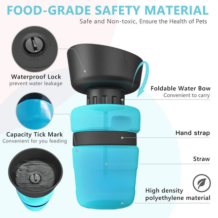 Opvouwbare Waterfles voor Honden 500ml | Lekvrij en Draagbaar, Ideaal voor Wandelen en Reizen