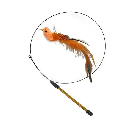 Kattenspeelgoed | Interactieve Pauwenpluim Met Bel | Kunststof Verenstok | Kattenstok | Speeltjes Voor Kittens En Katten | Huisdierbenodigdheden | Veilig En Duurzaam | Simulatie Vogelmotief | Indoor Plezier