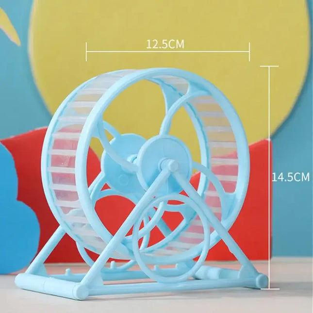 Hamster Loopwiel | Stil en Duurzaam | PVC | Blauw Geel | Geschikt voor Grootte Hamsters | Veilig Speelgoed voor Kleine Dieren | Eenvoudig te Reinigen en Vervangen | Huisdierenaccessoires