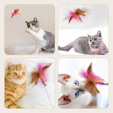 CatPlay Feathers | Flexibel Interactief Speelgoed met Veer en Bel voor Katten | Stimuleert Jachtinstinct | Duurzaam Siliconen
