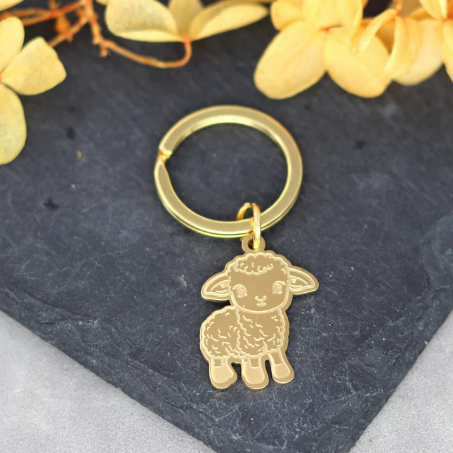 Cartoon lam sleutelhanger voor kinderen en volwassenen | RVS schattig schaap hanger | Unisex sieraden | DIY cadeau en decoratie | Zilver goud | Accessoire tas auto