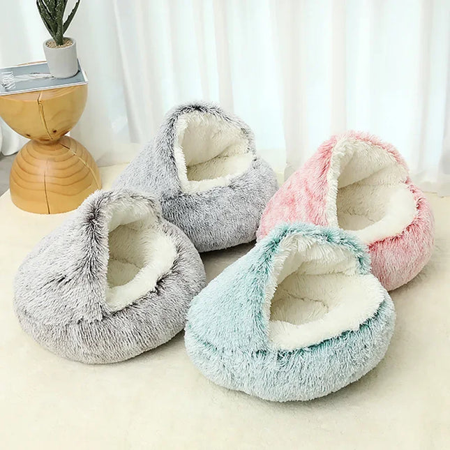 Pluche Winter Kattenmand | Ronde Slaapzak | Huisdieren Nest | Ademend | Voor Katten & Kleine Honden