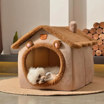 Opvouwbaar Huisdierhuis | Binnenhuis voor Kleine Honden en Katten | Verwijderbare Wasbare Mand | Fiber | China