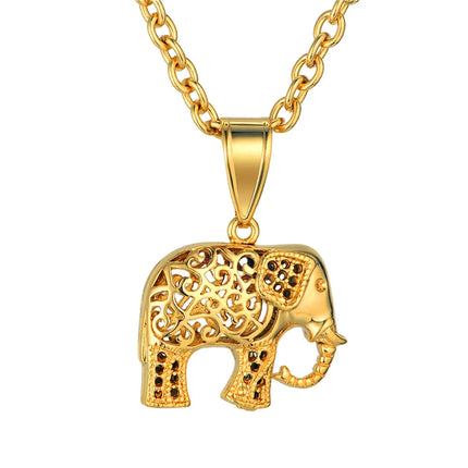 Dieren hanger ketting unisex | RVS zilver & goud | Olifant, hond, kat, uil hanger | Trendy dierensieraad | Gift voor dames & heren | Hypoallergeen