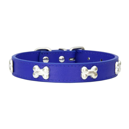 Luxe Kunstleren Halsaccessoire voor Huisdieren met Metalen Botdetails | Verstelbaar en Comfortabel | Geschikt voor Honden en Katten