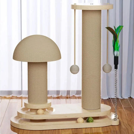 Speel- en Krabmeubel voor Katten | Hout en Sisal | Eenvoudig Monteerbaar | Stabiel en Veilig Design