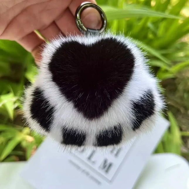 Pluche Sleutelhanger Kattenpoot | Schattige Tas Hanger voor Meisjes | Auto Sleutelhanger Met Imitatie Nerts en Konijnenhaar | Cadeau Idee