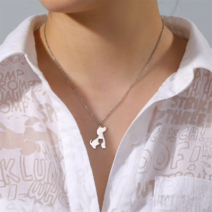 Dames Ketting Met Dierenhanger | Dubbele Laags Choker Met Kat & Hond | Roestvrij Staal | Minimalistisch & Trendy Sieraad | Perfect Cadeau Voor Vriendin, Moeder Of Vriendin