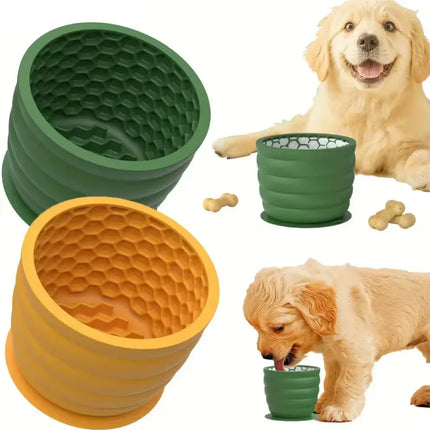 Siliconen Slow Feeder voor Honden | Gezonde Spijsvertering & Anti-Slip Zuignappen | Geschikt voor Muur & Vloer | BPA-Vrij