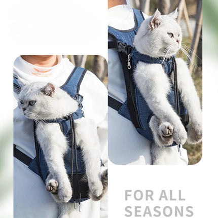 Ademende Rugzak voor Kleine Honden en Katten | Comfortabel met Verstelbare Banden en Veiligheidshaak | Ademend Nylon en Mesh | Beschikbaar in S, M, L, XL
