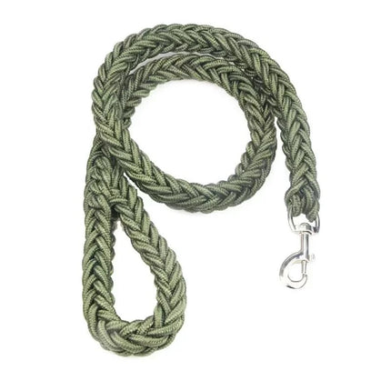 Sterke nylon hondenriem | Gevlochten touw met gesp | Alle seizoenen | Grote hondenriem voor bulldogs en rottweilers | Duurzaam en milieuvriendelijk | Geschikt voor wandelen, trainen en reizen