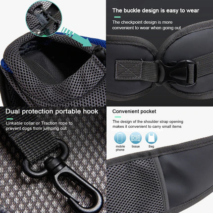 Ademende Schouderdraagtas voor Kleine Huisdieren | Mesh & Sponsvoering | Verstelbare Crossbody Riem | Geschikt voor Honden, Katten tot 6 kg | Beschikbaar in Meerdere Kleuren