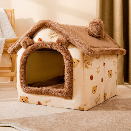 Fluffy Knus Huisje voor Huisdieren | Comfortabel Warm Nest voor Katten en Honden tot 4kg | Anti-slip Bodem | Afneembare Wasbare Hoes | Zachte Stof | Diverse Kleuren