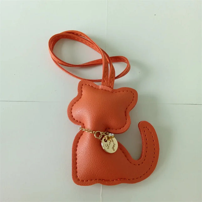 PU Leder Sleutelhanger Kat | Schattige Dier Sleutelhanger voor Vrouwen | Tas Hanger Decoratie | Leuk Cadeau voor Meisjes | Dames Handtas Accessoire