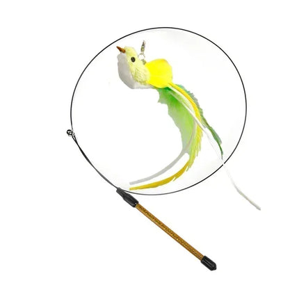 Kattenspeelgoed | Interactieve Pauwenpluim Met Bel | Kunststof Verenstok | Kattenstok | Speeltjes Voor Kittens En Katten | Huisdierbenodigdheden | Veilig En Duurzaam | Simulatie Vogelmotief | Indoor Plezier