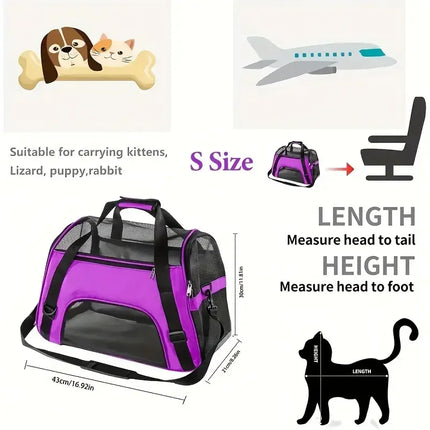 Opvouwbare Reistas voor Katten en Honden | Comfortabel en Veilig | Ademend Mesh & Duurzaam Nylon | Drie Maten Available