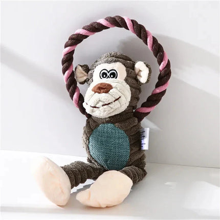 Pluchen Hondenspeelgoed | Squeaker | Bevordert Tandgezondheid | Duurzaam en Interactief | 31 cm