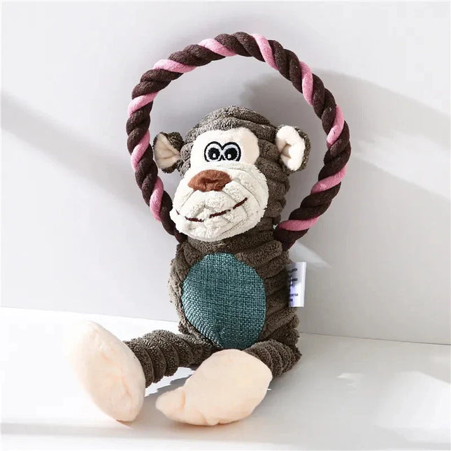 Pluchen Hondenspeelgoed | Squeaker | Bevordert Tandgezondheid | Duurzaam en Interactief | 31 cm