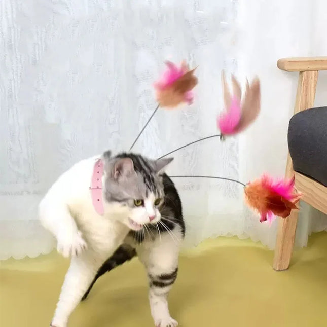 CatPlay Feathers | Flexibel Interactief Speelgoed met Veer en Bel voor Katten | Stimuleert Jachtinstinct | Duurzaam Siliconen
