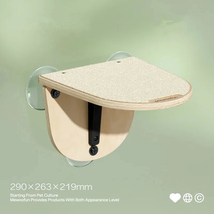 Kattenraam Ligbed 3-in-1 | Klimplank en Krabpaal Inclusief | Duurzaam Sisal & Polyester | Sterke Zuignappen | Stevige Basswood Constructie | Max 10 kg Capaciteit | Gemakkelijk Monteerbaar & Verplaatsbaar