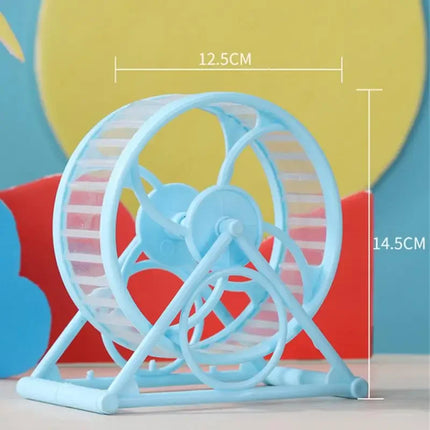 Hamster Loopwiel | Stil en Duurzaam | PVC | Blauw Geel | Geschikt voor Grootte Hamsters | Veilig Speelgoed voor Kleine Dieren | Eenvoudig te Reinigen en Vervangen | Huisdierenaccessoires