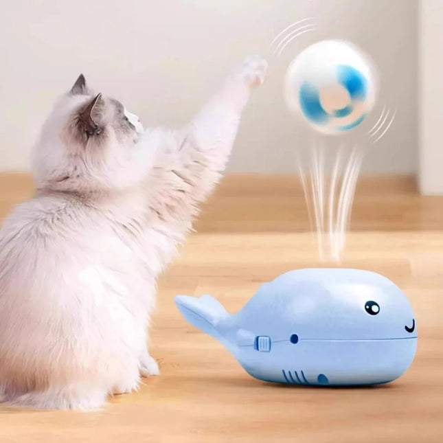 Elektrische Zweefbal Speelgoed voor Katten | Walvisvormig | USB Oplaadbaar | Interactief Huisdierenspeelgoed | Zwevende Bal | Draagbaar en Veilig | Multifunctionele Ventilator Functie