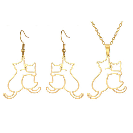 Honden en Katten Ketting voor Dames en Meisjes | Roestvrij Staal Dierenhanger | Sieraden Cadeau voor Huisdier Liefhebbers | My Shape | 45+5cm | Anti-allergisch | Fashion Accessoire