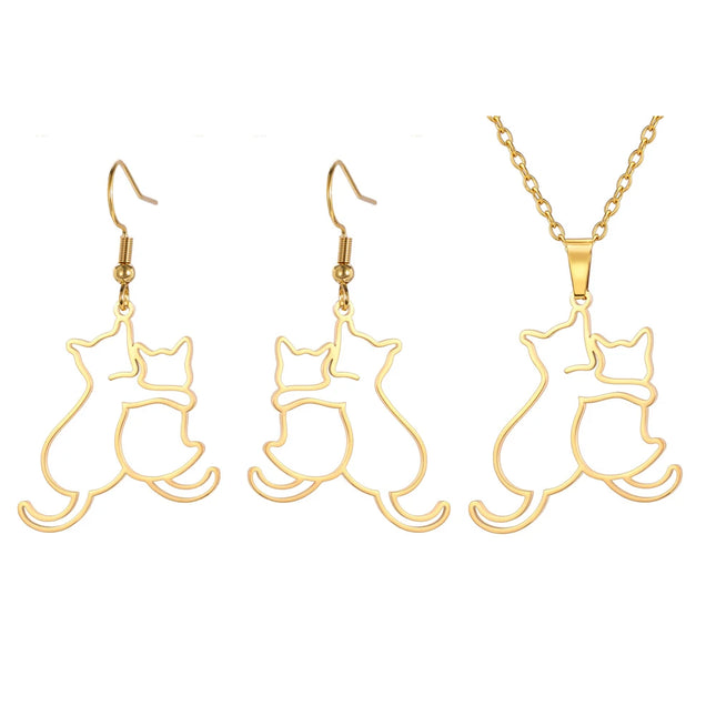 Honden en Katten Ketting voor Dames en Meisjes | Roestvrij Staal Dierenhanger | Sieraden Cadeau voor Huisdier Liefhebbers | My Shape | 45+5cm | Anti-allergisch | Fashion Accessoire