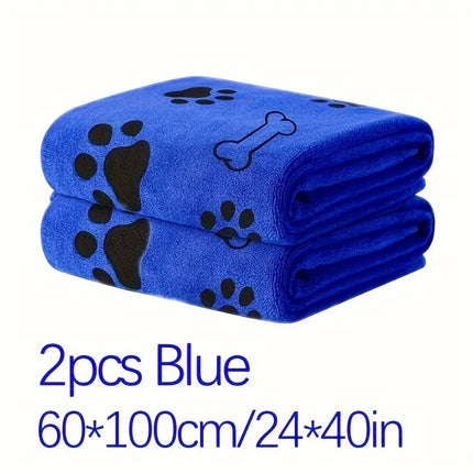 Set van 2 Microvezel Handdoeken voor Honden | 60x100 cm | Superabsorberend en Zacht | Ideaal voor na Bad of Regenwandeling