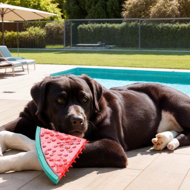 Flexibel TPR Speelgoed voor Honden | Water- en Vriesbaar voor Verkoeling en Gebitsverzorging | Veilig en Duurzaam in Blauw en Geel